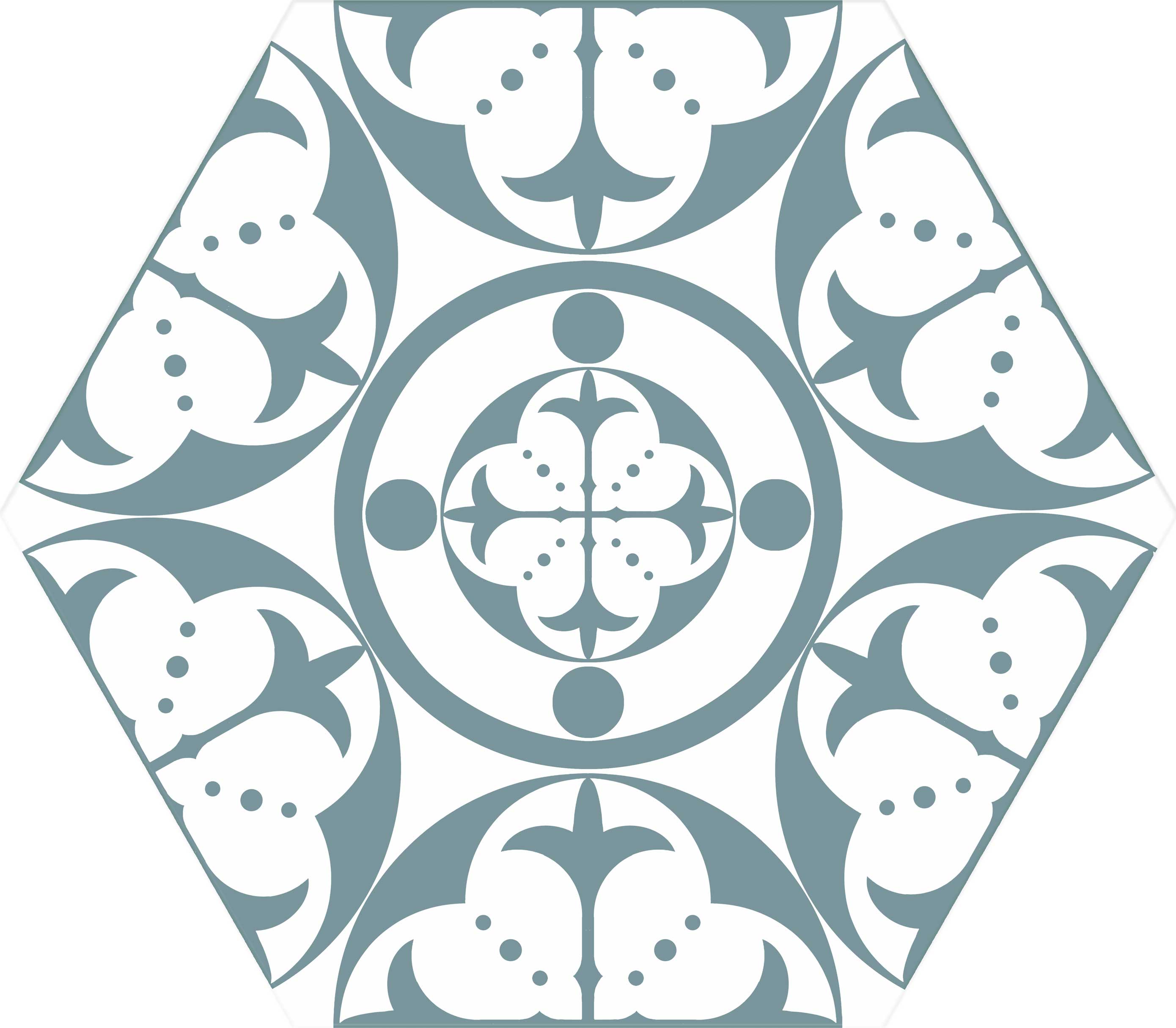 Carrelage hexagonal à motif graphique Carnaby Sky 28,5x33 cm