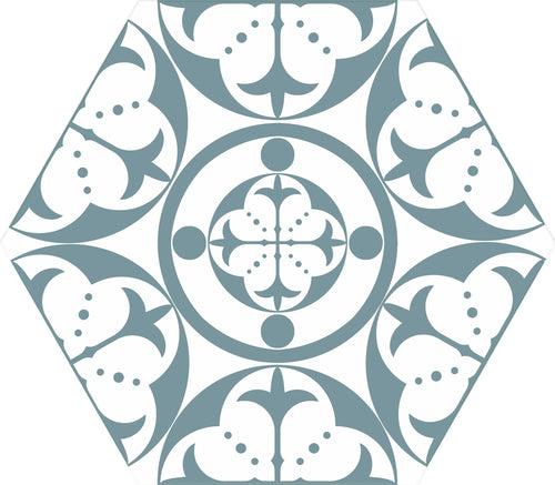 Carrelage hexagonal à motif graphique Carnaby Sky 28,5x33 cm