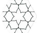 Carrelage hexagonal à motif graphique Kerala White 28,5x33 cm