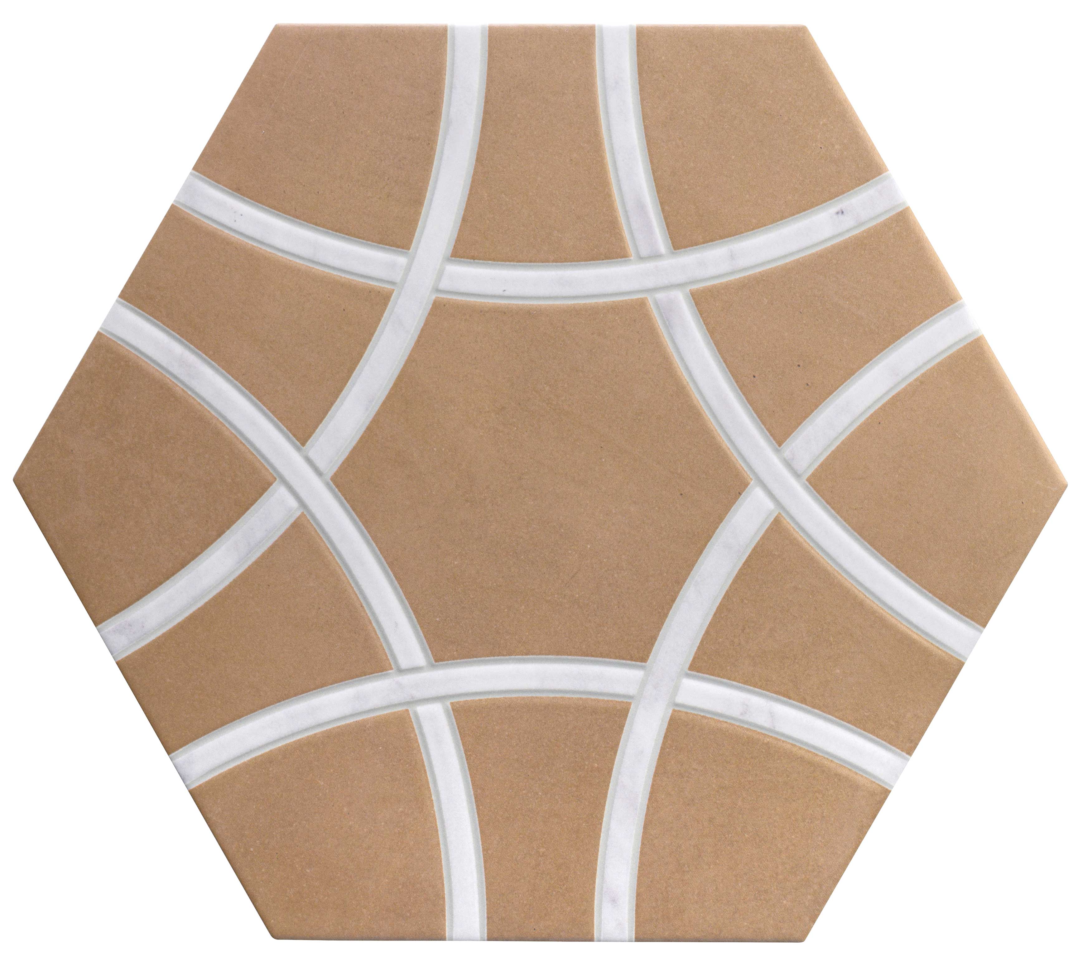 Carrelage hexagonal à motif graphique Lancaster Terra 28,5x33 cm
