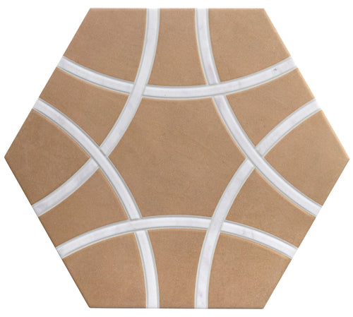 Carrelage hexagonal à motif graphique Lancaster Terra 28,5x33 cm