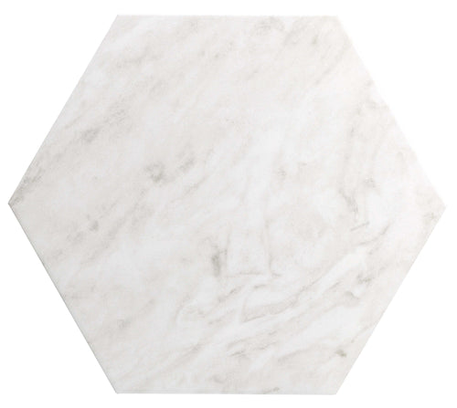 Carrelage hexagonal à motif graphique Lancaster Calacatta 28,5x33 cm