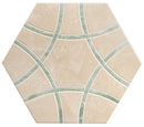 Carrelage hexagonal à motif graphique Lancaster Jungle 28,5x33 cm