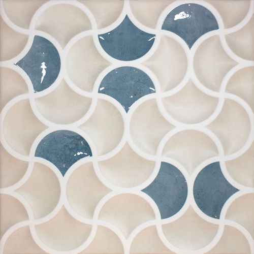 Carrelage imitation terre cuite - Bari lattice sand acqua 33x33 - 0.89 m²/colis