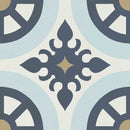 Carrelage à motif graphique Hanoi Blue 33x33 cm