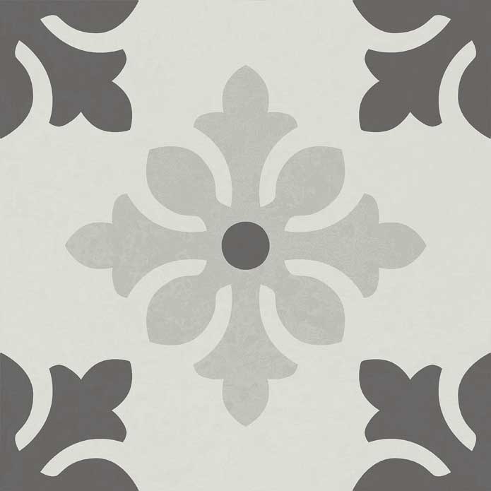 Carrelage à motif graphique Hanoi Grey 33x33 cm