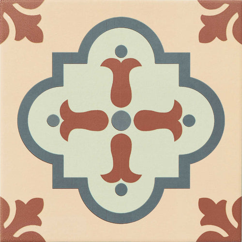 Carrelage à motif graphique Hanoi Salmon 33x33 cm