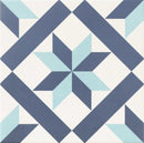 Carrelage à motif graphique Hanoi Star Blue 33x33 cm