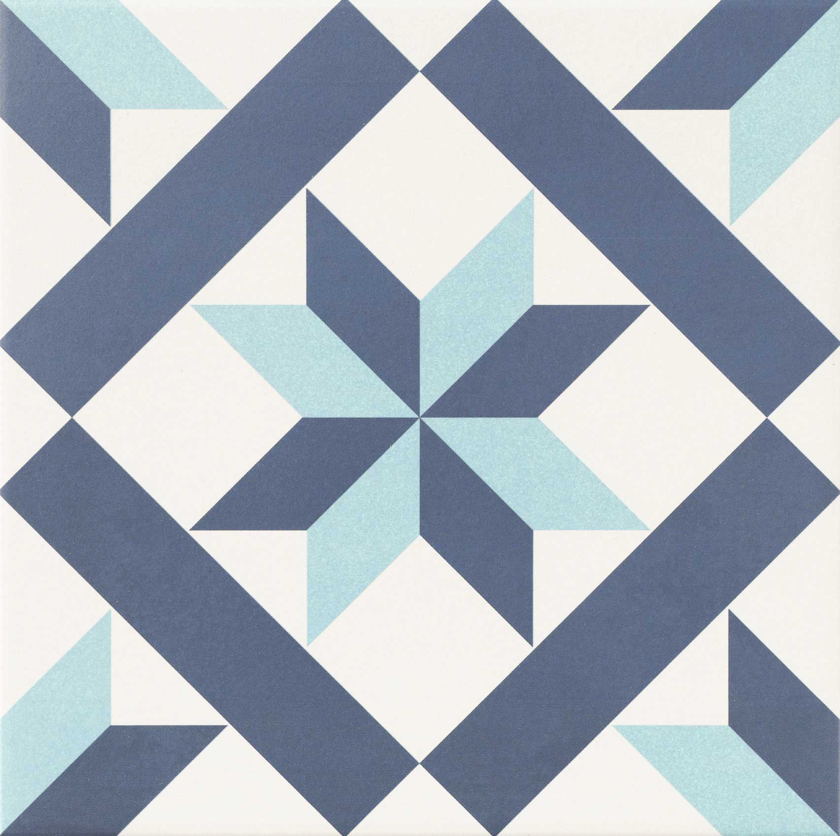 Carrelage à motif graphique Hanoi Star Blue 33x33 cm