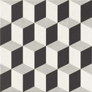 Carrelage à motif graphique Hanoi Cube Grey 33x33 cm
