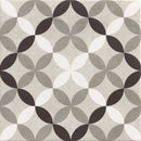Carrelage à motif graphique Hanoi Circle Grey 33x33 cm