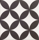 Carrelage à motif graphique Hanoi Circle Black 33x33 cm