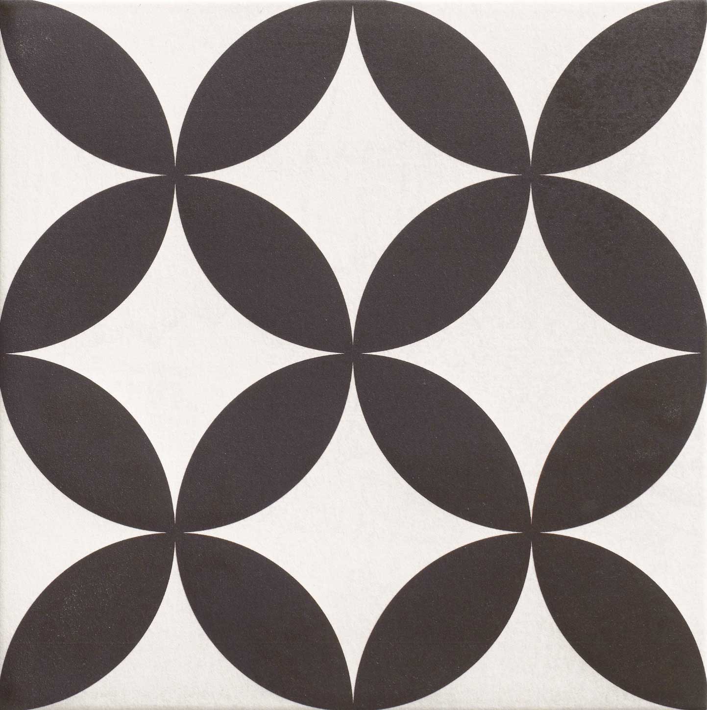 Carrelage à motif graphique Hanoi Circle Black 33x33 cm