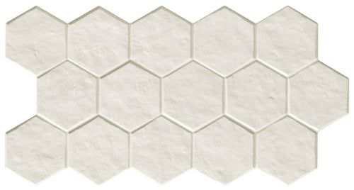 Carrelage hexagonal à motif géométrique Muse Hex White 26,5x51 cm