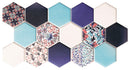 Carrelage hexagonal à motif décoratif Hex Nouveau Blue 26,5x51 cm