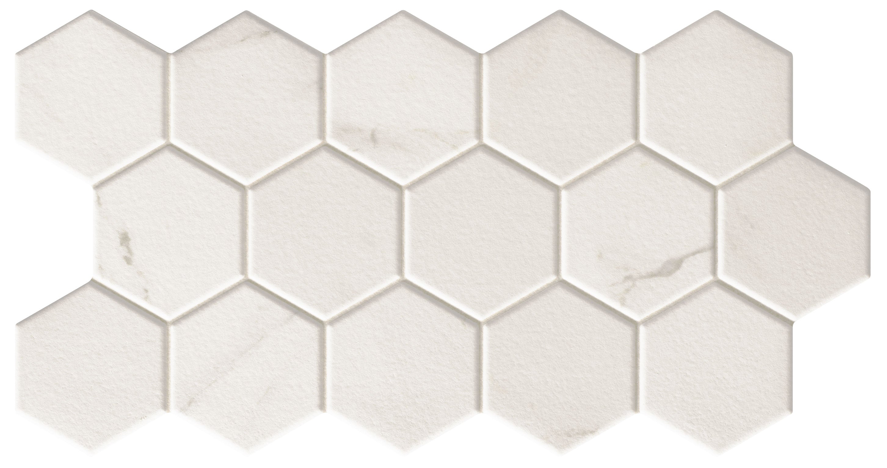Carrelage hexagonal à motif décoratif Hex Calacatta 26,5x51 cm