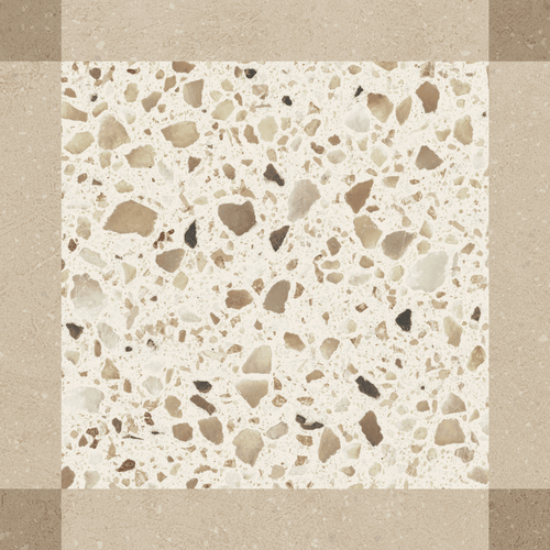Carrelage décor terrazzo Croma Clay Décor mat 25x25 cm