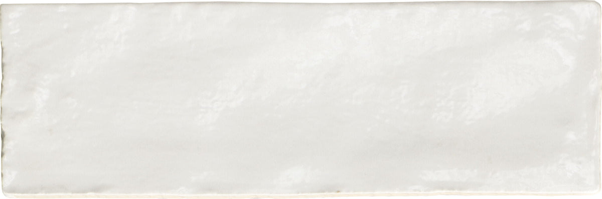 Riad White – Faïence murale blanche brillante 6,50x20 cm