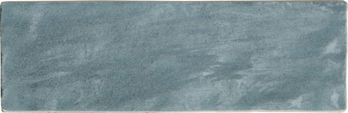Riad Aqua – Faïence murale turquoise brillante 6,50x20 cm