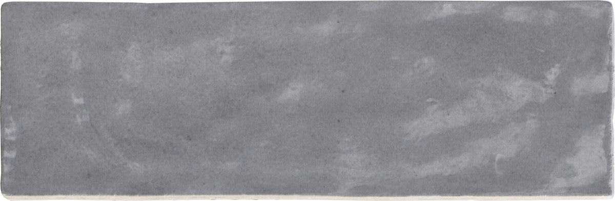 Riad Grey – Faïence murale grise brillante 6,50x20 cm