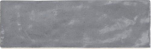 Riad Grey – Faïence murale grise brillante 6,50x20 cm