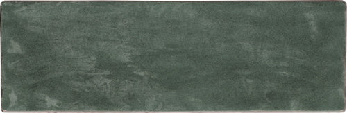 Riad Green – Faïence murale verte brillante 6,50x20 cm