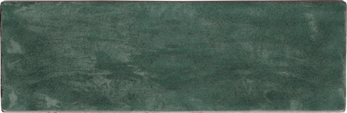 Riad Green – Faïence murale verte brillante 6,50x20 cm