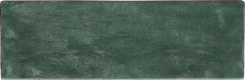 Riad Green – Faïence murale verte brillante 6,50x20 cm