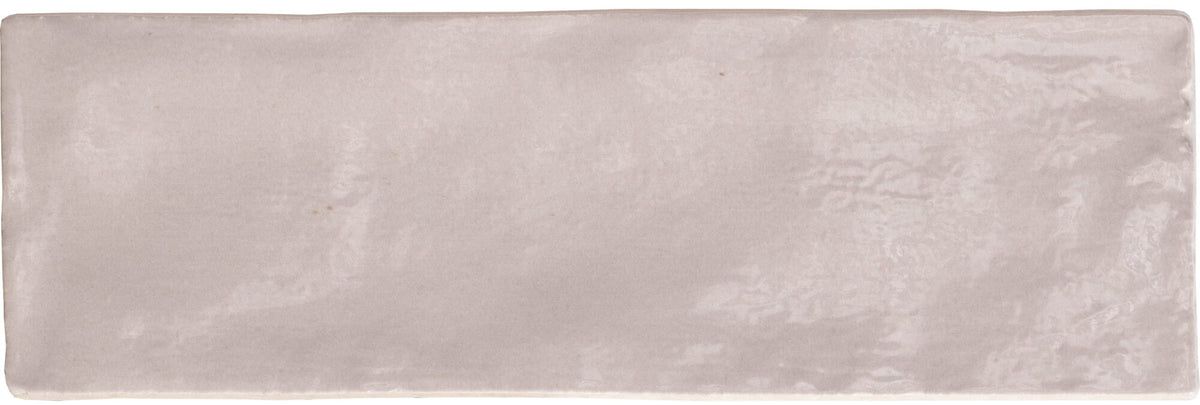 Riad Pink – Faïence murale rose poudré brillante 6,50x20 cm
