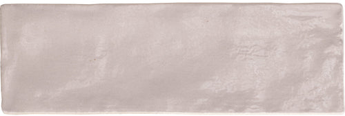 Riad Pink – Faïence murale rose poudré brillante 6,50x20 cm