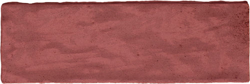 Riad Red – Faïence murale rouge terre cuite brillante 6,50x20 cm