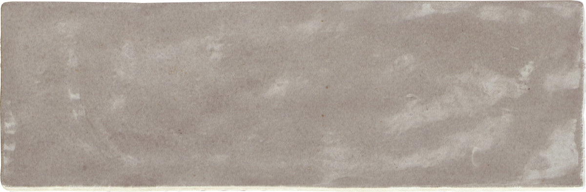 Riad Taupe – Faïence murale taupe brillante 6,50x20 cm