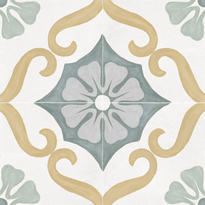 Carrelage carreau de ciment Soroa Aqua 22x22 cm
