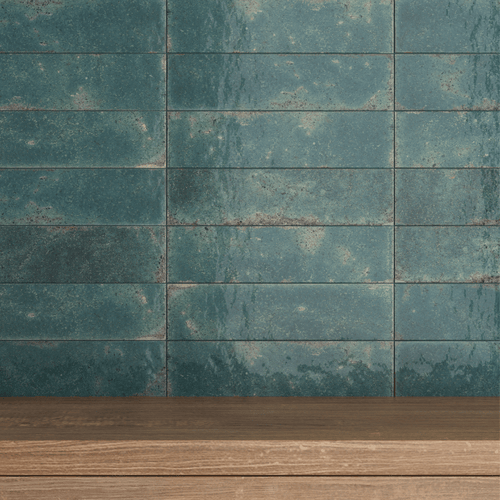 Carrelage effet zellige Vibrant Green brillant 7x28 cm