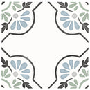 TANGER BLUE PETALS : carrelage décoratif mat 12,3x12,3