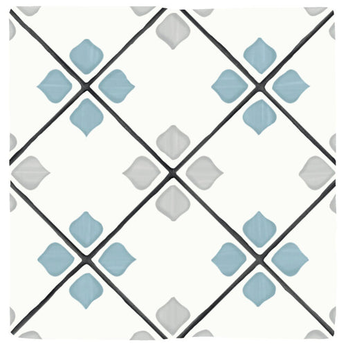 TANGER SILVER RHOMB : carrelage décoratif mat 12,3x12,3