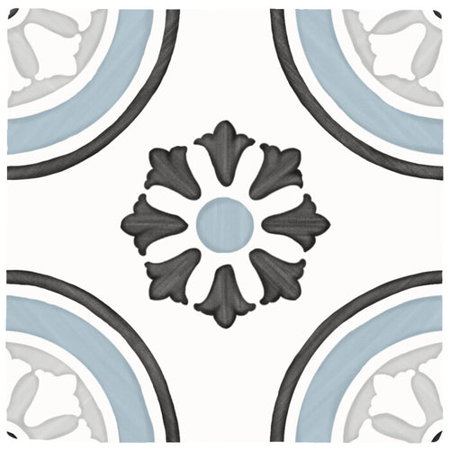 TANGER BLUE DAHLIA : carrelage décoratif mat 12,3x12,3