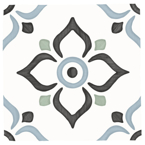 TANGER BLUE GARDEN : carrelage décoratif mat 12,3x12,3
