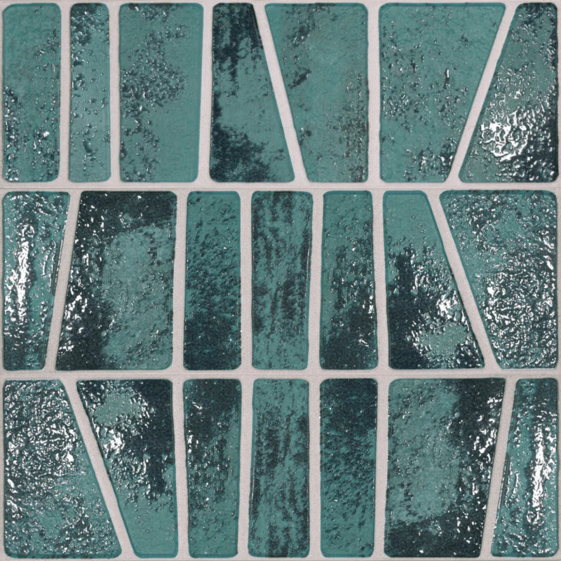 Carrelage à motif décoratif Icon Teal 15x45 cm
