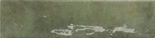Carrelage mural Bari Green vert brillant 6x24,6 cm