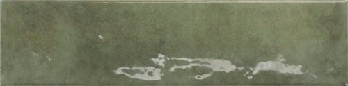 Faïence murale brillante Bari Green 6x24,6 cm – vue du carreau