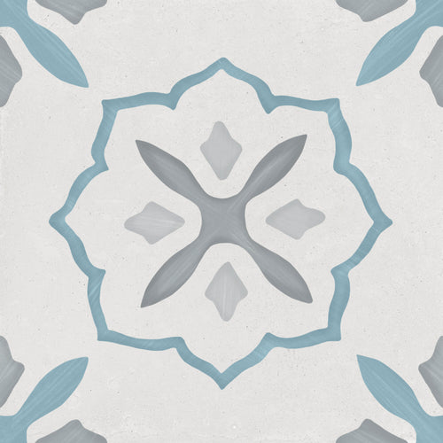 Carrelage décoratif Sirocco Blue Cross 22,3x22,3 cm