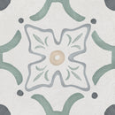Carrelage décoratif Sirocco Green Flower 22,3x22,3 cm