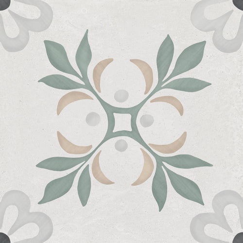 Carrelage décoratif Sirocco Green Garden 22,3x22,3 cm