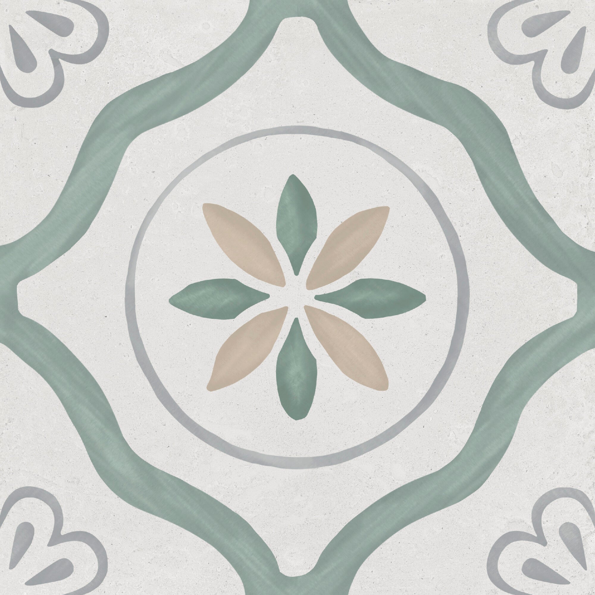 Carrelage décoratif Sirocco Green Petals 22,3x22,3 cm