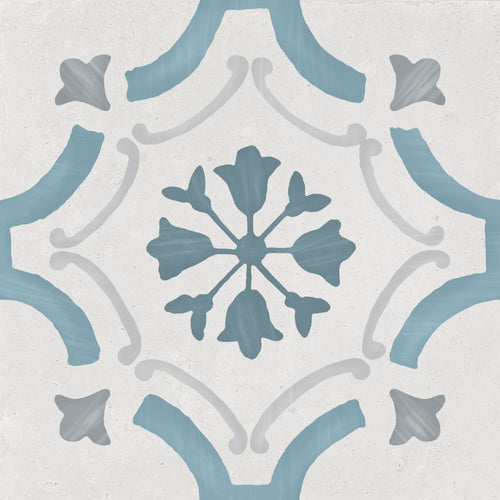 Carrelage décoratif Sirocco Blue Ornate 22,3x22,3 cm