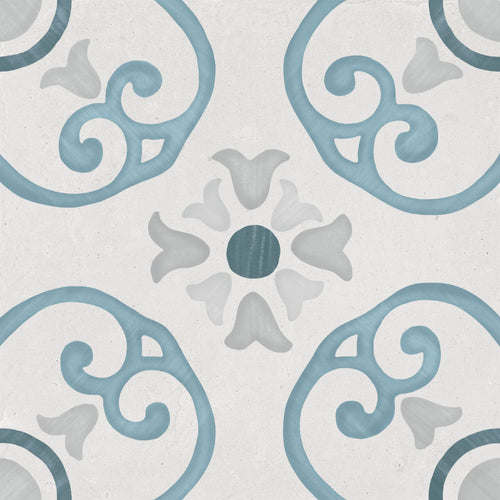 Carrelage décoratif Sirocco Blue Dhalia 22,3x22,3 cm