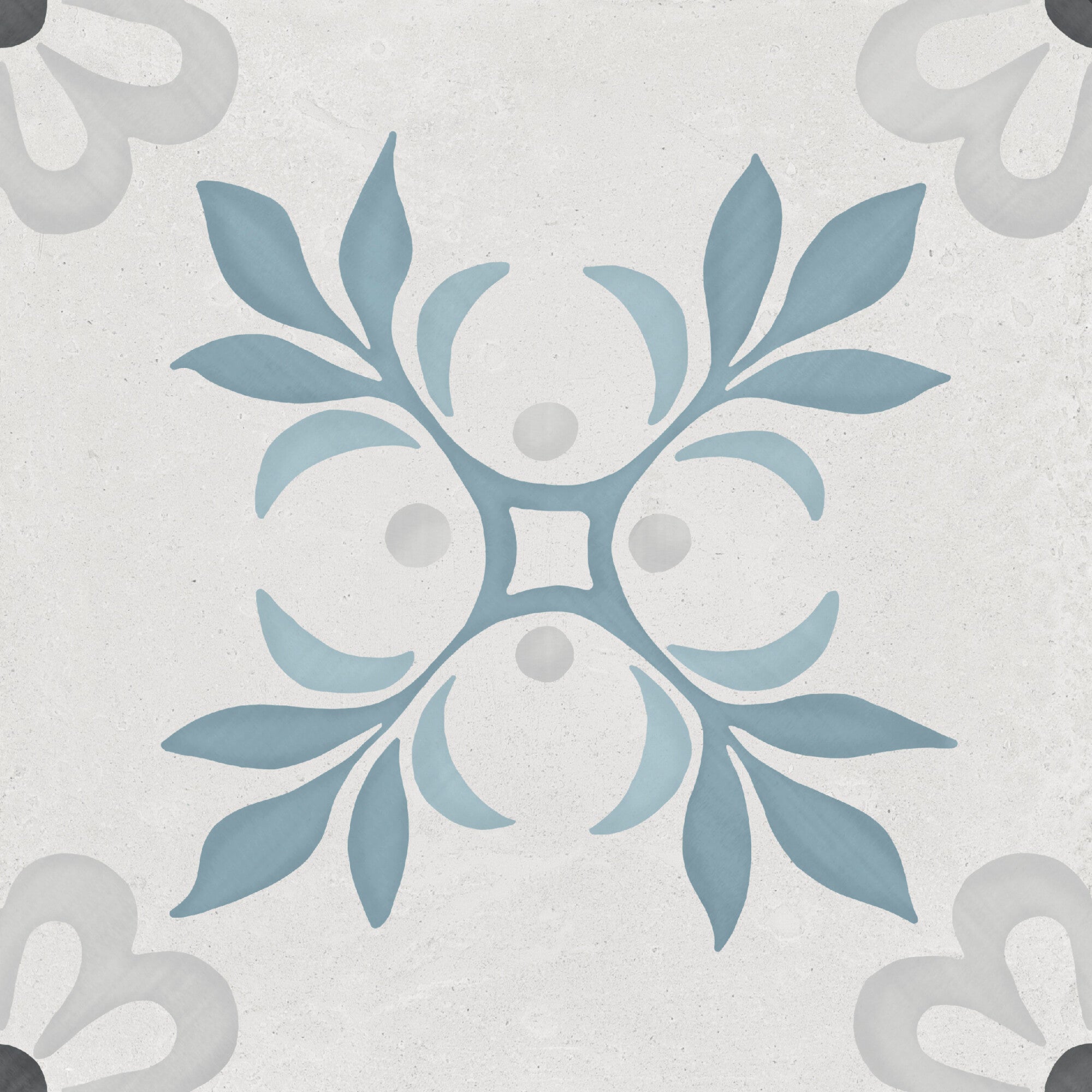 Carrelage décoratif Sirocco Blue Garden 22,3x22,3 cm