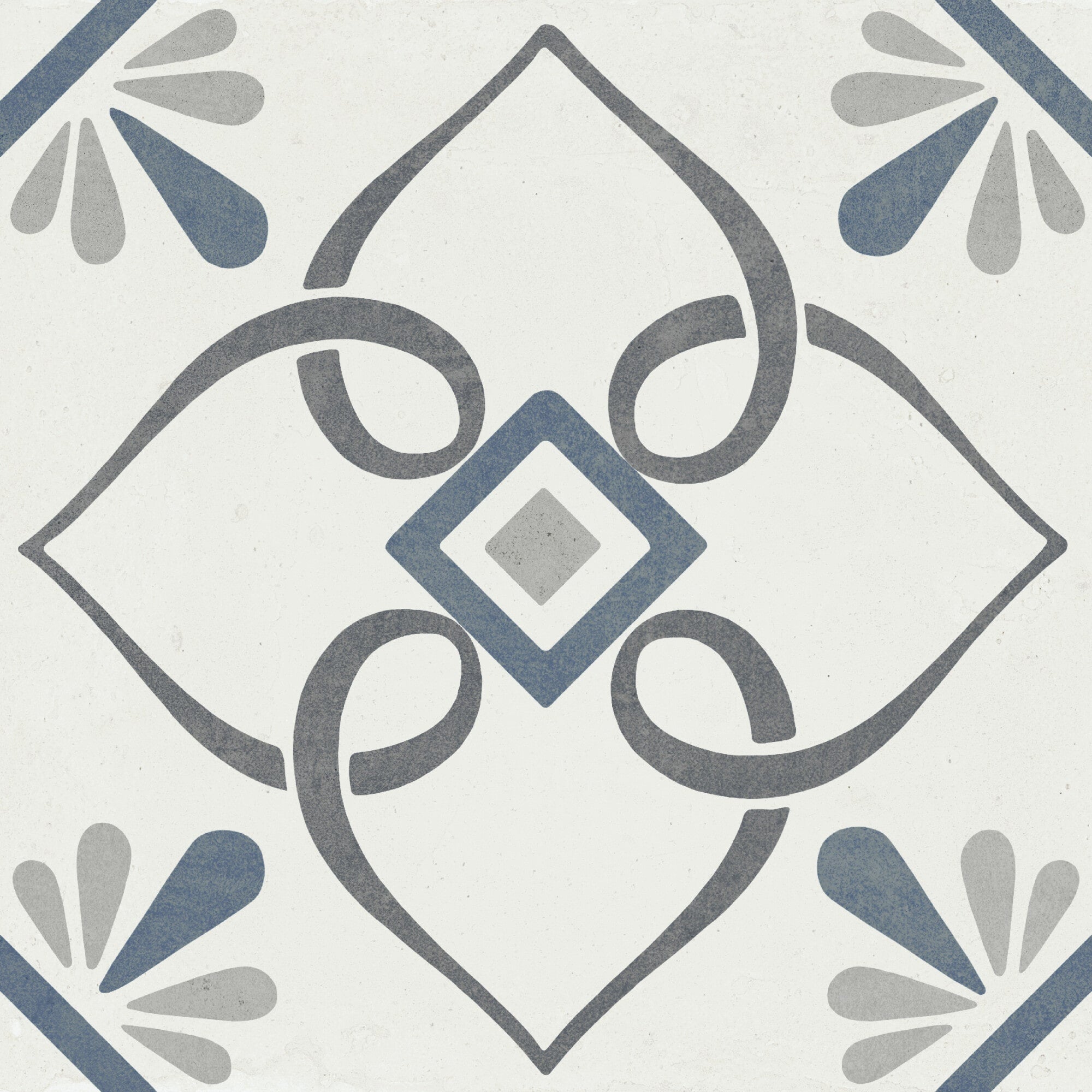 Carrelage imitation ciment PROVENZA BLUE PETALS 22X22