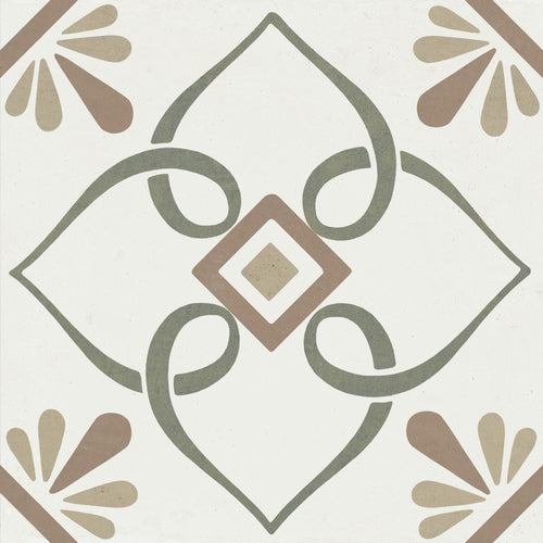 Carrelage imitation ciment PROVENZA GREEN PETALS 22X22